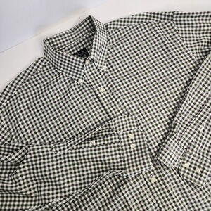 Jos. A Bank Traveler's Collection Green‎ & Gray Gingham Check Shirt Men's Sz XL